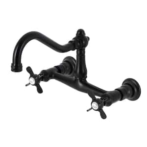 Essex 2-Handle Wall-Mount Bathroom Faucets in Matte Black