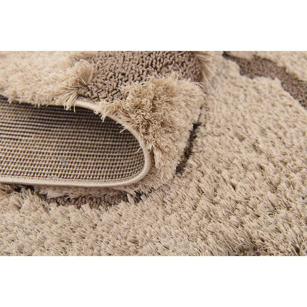 Light Brown Floral Shag Synthetic Area Rug 5' x 8'