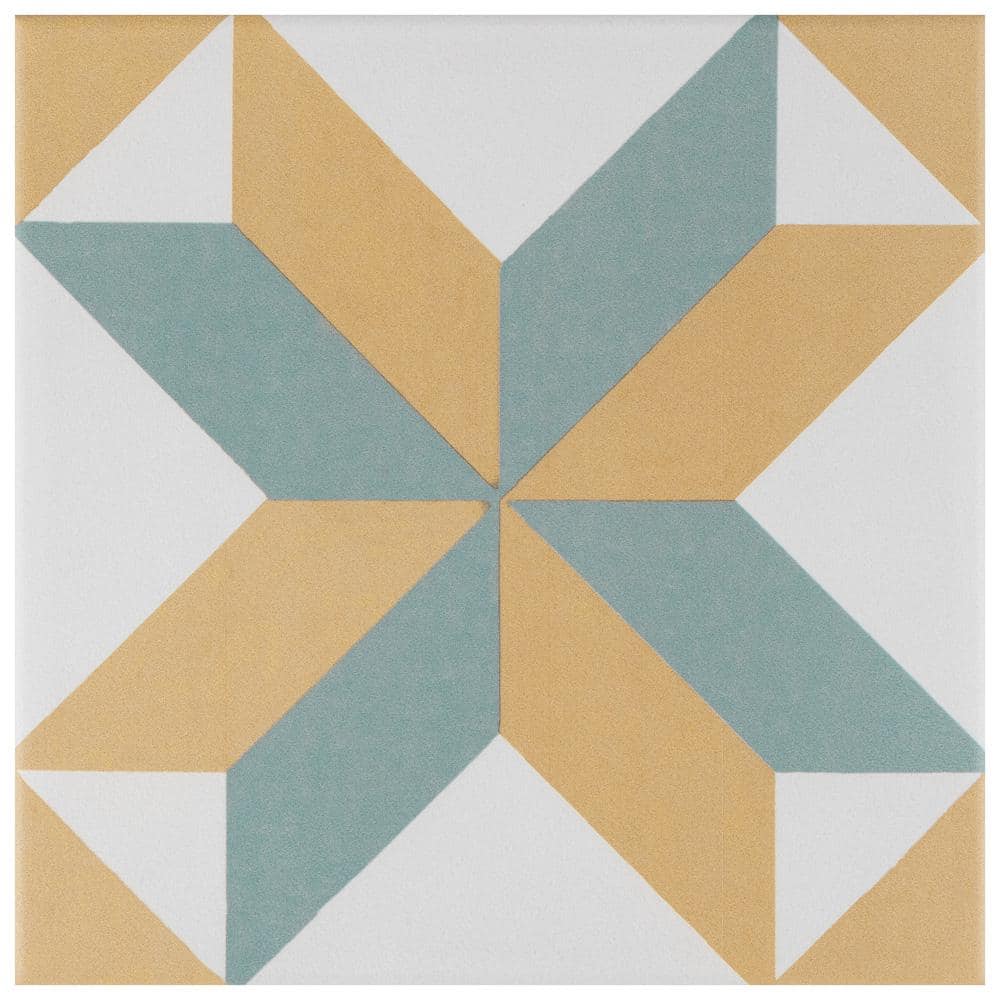 Revival Pattern 7-3/4 in. x 7-3/4 in. Ceramic Floor and Wall Take Home Tile Sample price history on PriceWatchPro