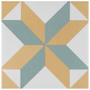 Revival Pattern 7-3/4 in. x 7-3/4 in. Ceramic Floor and Wall Take Home Tile Sample