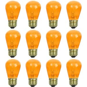 11-Watt S14 Incandescent Dimmable Transparent Orange Party Bulbs for String Lights Mercury Free Light Bulb (12-Pack)