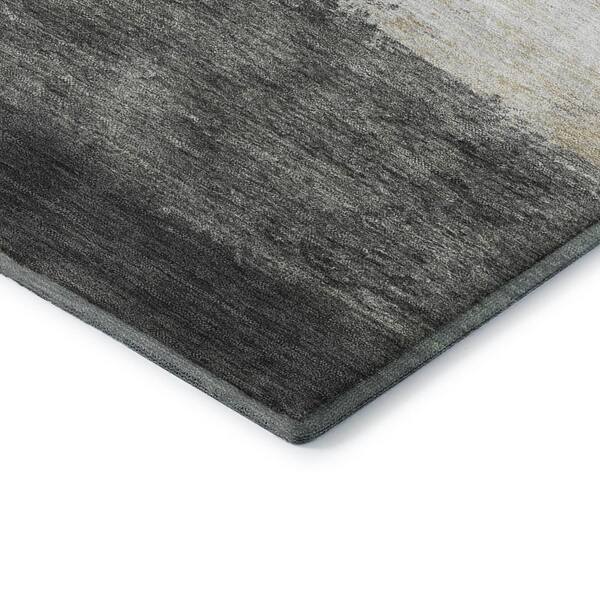 Mayfield Premium Machine Washable Abstract AMF2169 Pewter 8 ft. x 10 ft. Area Rug