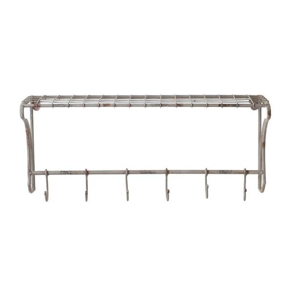 Home Decorators Collection 10 in. H x 24 in. W Ventilated Gray Wire Wall Shelf