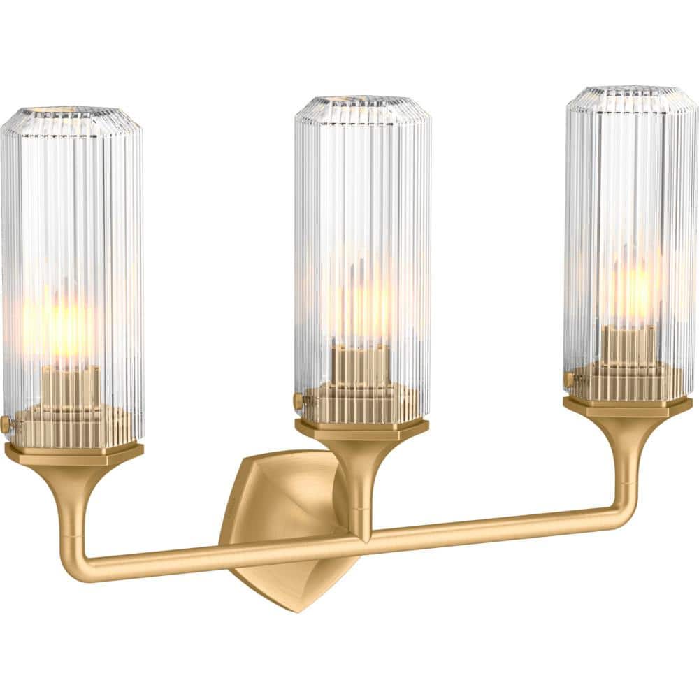 Reviews for KOHLER Occasion 3Light Brushed Moderne Brass Wall Sconce