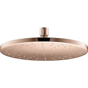Contemporary 1-Spray Patterns with 2.5 GPM 10 in. Ceiling Mount Rain Fixed Shower Head in Vibrant Rose Gold
