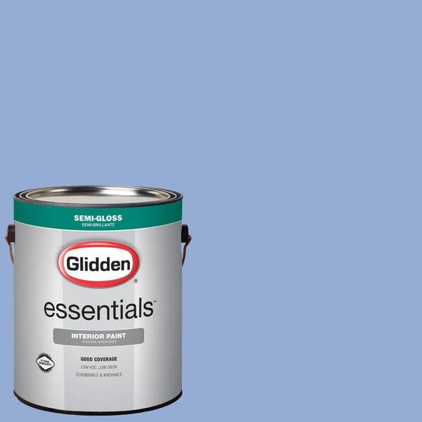 Glidden Essentials 1 gal. #HDGV28 Fresh Hyacinth Semi-Gloss Interior Paint