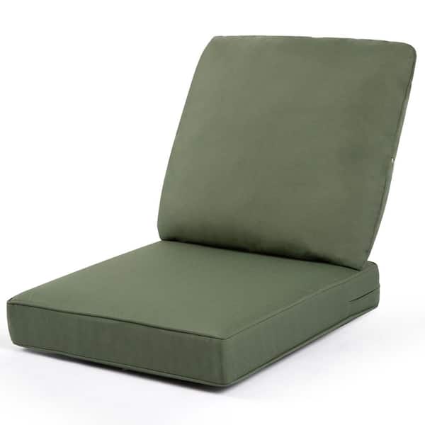 Cesicia 24 in. W x 22 in. H x 4.7 in. D Outdoor Lounge Chair Cushion in Green for Dining Chair, Loveseat, Rocking Chair etc