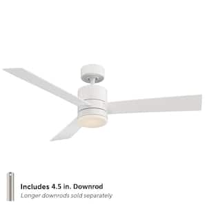 Axis 52 in. LED Indoor/Outdoor Matte White 3-Blade Smart Downrod Ceiling Fan 3500K Light Kit and Remote Control