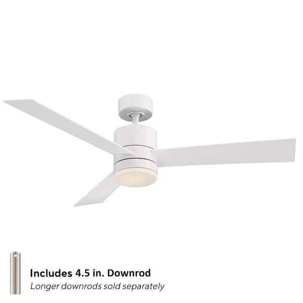 Axis 52 in. Smart Indoor/Outdoor 3-Blade Ceiling Fan Matte White with 3000K LED and Remote Control