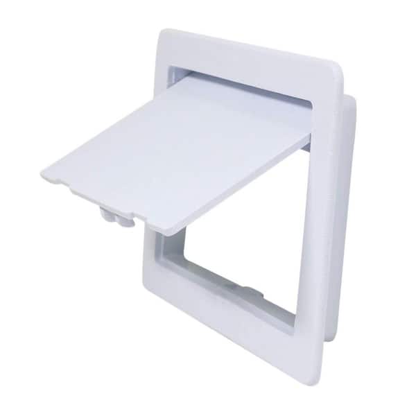 PLUMBFLEX 6 in. x 9 in. Plastic Access Panel for Drywall Ceiling Reinforced Plumbing Wall Access Door Removable Hinged in White