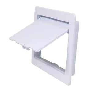 6 in. x 9 in. Plastic Access Panel for Drywall Ceiling Reinforced Plumbing Wall Access Door Removable Hinged in White