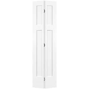 24 in. x 80 in. 3-Panel Winslow Hollow Core Ultra Pure White Molded Composite Bi-Fold Door