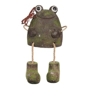 Frog with Metal Butterfly Statuary