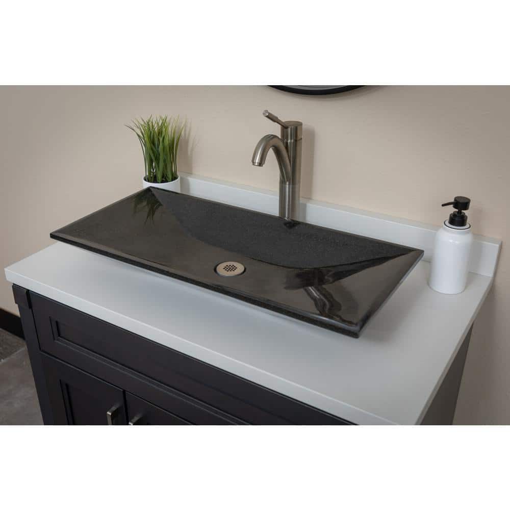 Eden 28'' Black Granite Rectangular Bathroom Sink