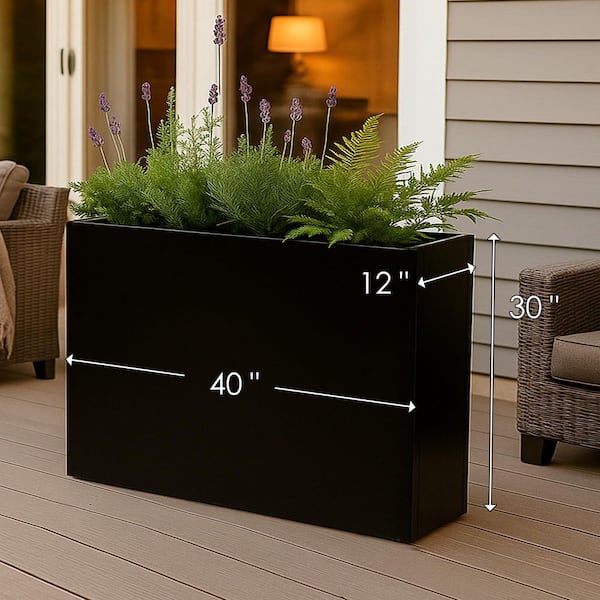 KOZYARD 40 Lx12 Wx30 in. H Metal Planter Rectangular Planter