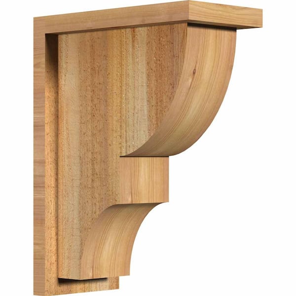 Ekena Millwork 6 in. x 12 in. x 16 in. Western Red Cedar Ridgewood Rough Sawn Corbel with Backplate