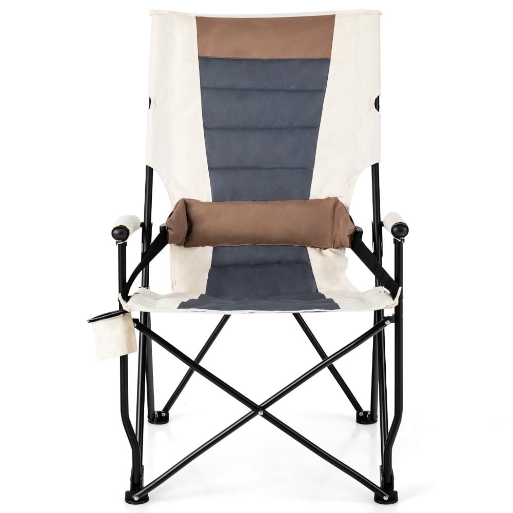 Folding Camping Chair with Cup Holder Armrest and Lumbar Support Pillow for Outdoor Travel price history on PriceWatchPro