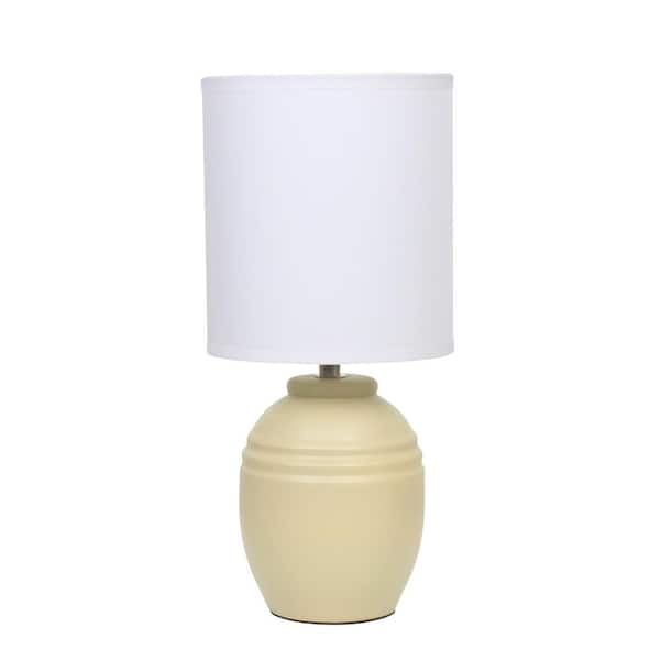 12.5 Classic Jar Table Lamp, Khaki Base with Fabric Shade for Stylish Spaces