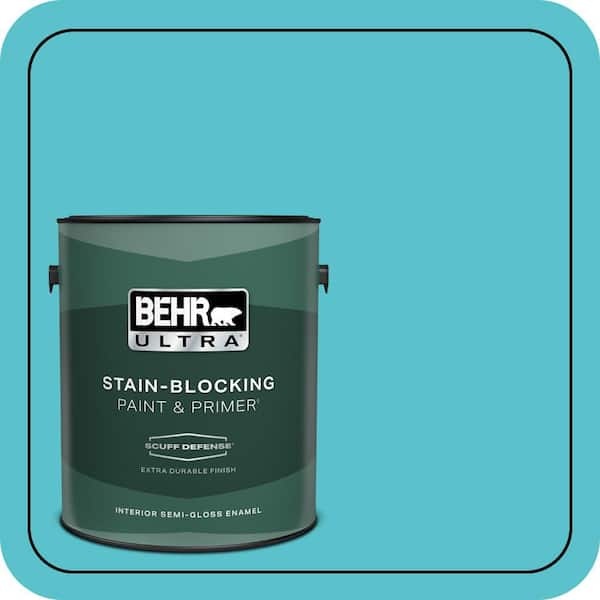 BEHR ULTRA 1 gal. #510B-5 Jamaican Sea Extra Durable Semi-Gloss Enamel Interior Paint & Primer