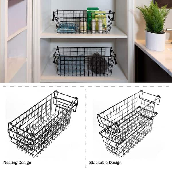 House Fabric Storage Bins Cubes Baskets Containers with Dual Plastic  Handles for Home Closet Bedroom Drawers Organizers