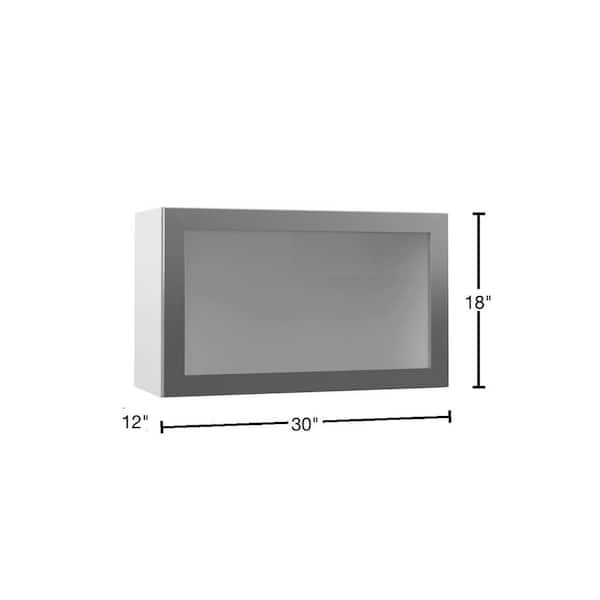 Wall Cabinet With One Glass Door with clear glass insert, 2 shelves.No  mullion 18W x 12D x 30H