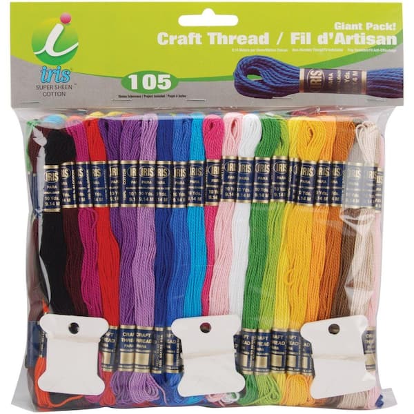 Giant 9.9 yds. Assorted Colors Craft Thread (105-Pack)