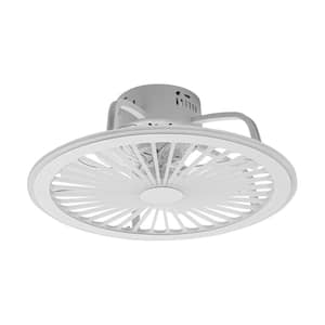 18.9 in. Integrated LED Indoor Modern White Round Ceiling Fan with Remote