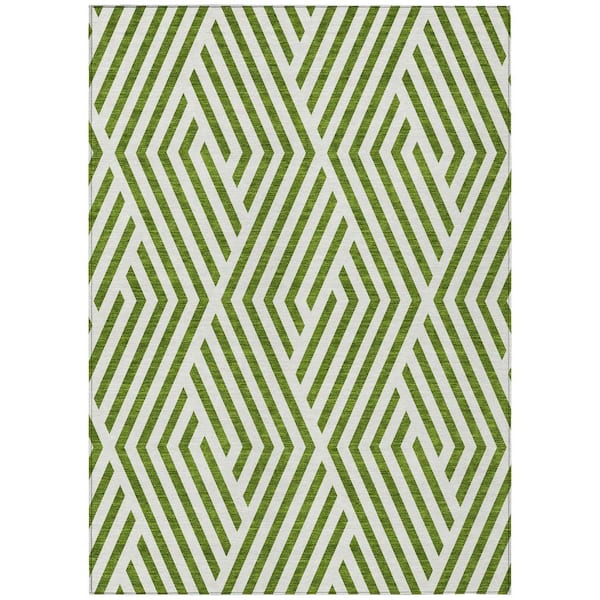 Addison Rugs Chantille ACN550 Olive 2 ft. 6 in. x 3 ft. 10 in. Machine Washable Indoor/Outdoor Geometric Area Rug