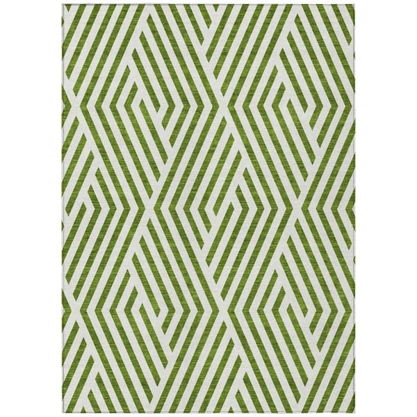 Addison Rugs Chantille ACN550 Olive 8 ft. x 10 ft. Machine Washable Indoor/Outdoor Geometric Area Rug