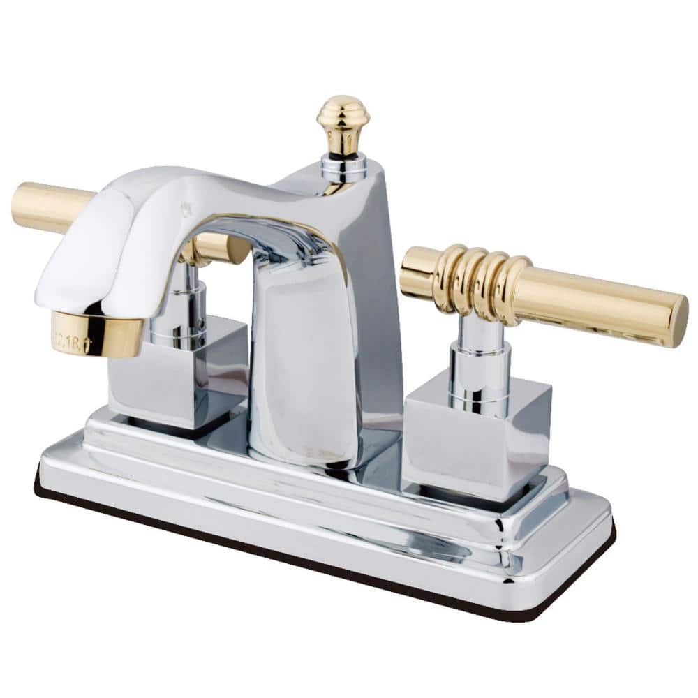 Milano 4 in. Centerset 2-Handle Bathroom Faucet in Chrome and Polished Brass price history on PriceWatchPro