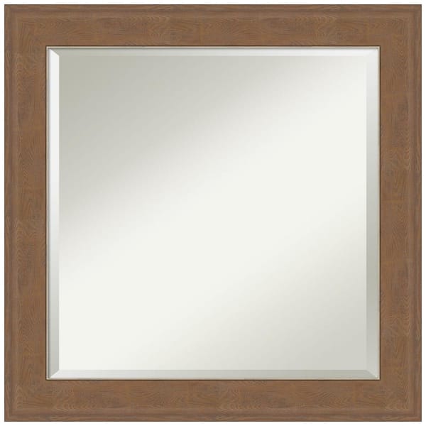 Amanti Art Alta Medium Brown 24.5 in. H x 24.5 in. W Framed Wall Mirror