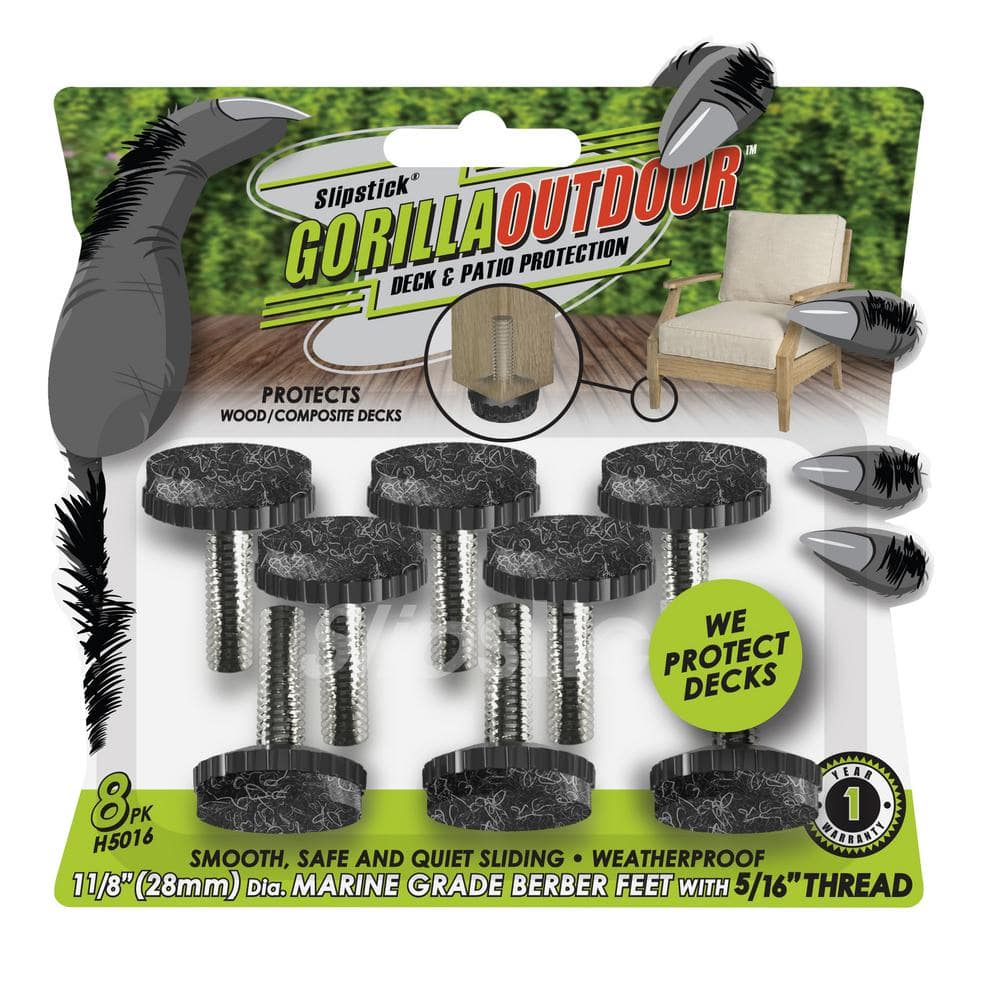 Gorilla Floor Protection Gorilla Outdoor Threaded Berber Pads Chair Glide 5/16 H5016 The Home