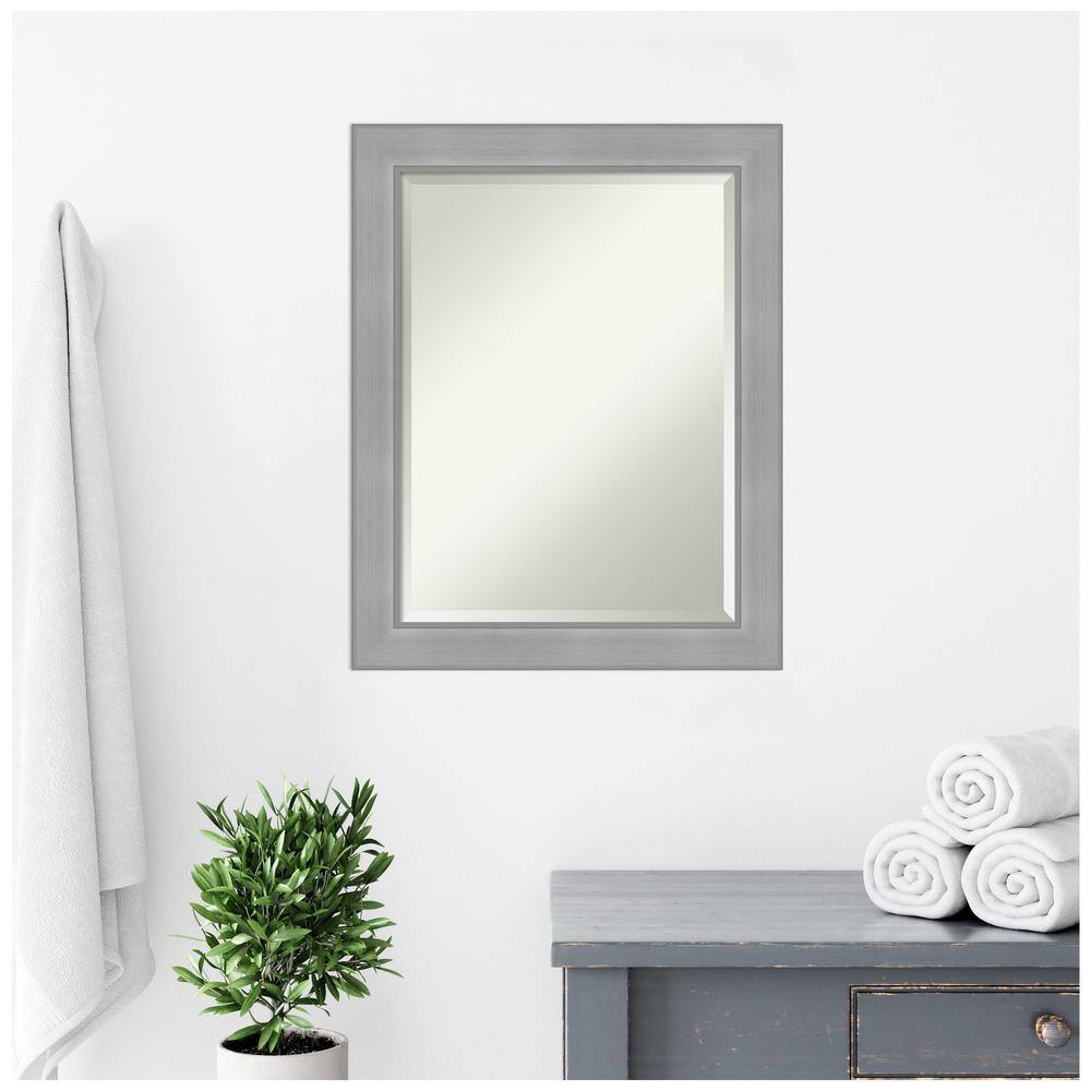 Vista Brushed Nickel Rectangular Bathroom Vanity Mirror
