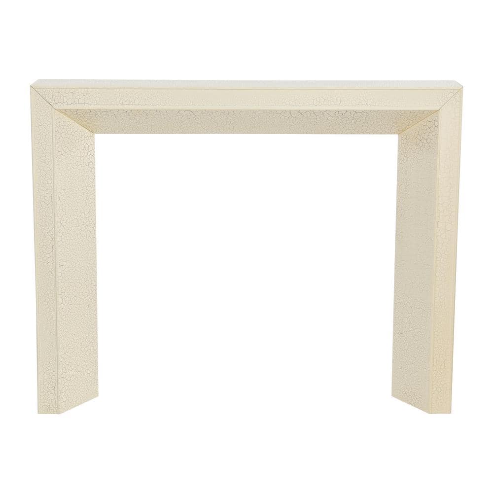 Distressed Cream MDF Decorative Fireplace Mantel, 50" x 40"