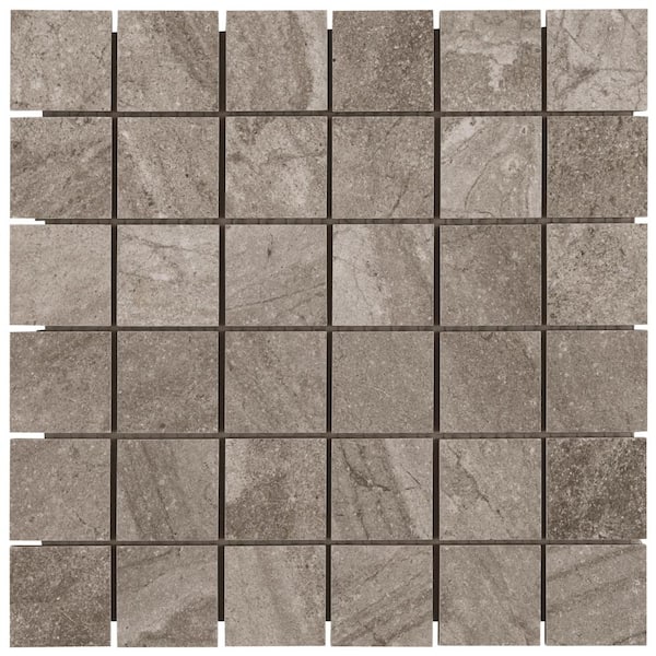Ivy Hill Tile Sereno Pearl Gray 6 in. x 0.41 in. Matte Porcelain Mosaic Floor and Wall Tile Sample