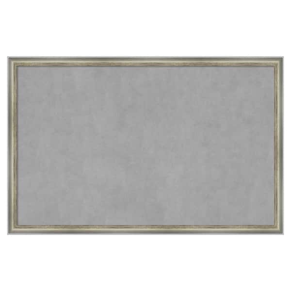 Amanti Art Salon Scoop Silver 34 in. x 22 in. Framed Magnetic Board