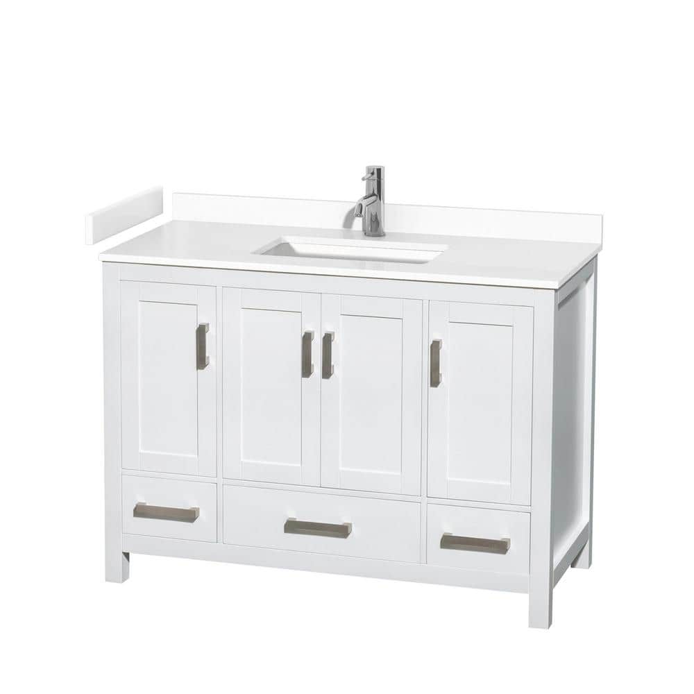 Sheffield 48" White Cultured Marble Bathroom Vanity