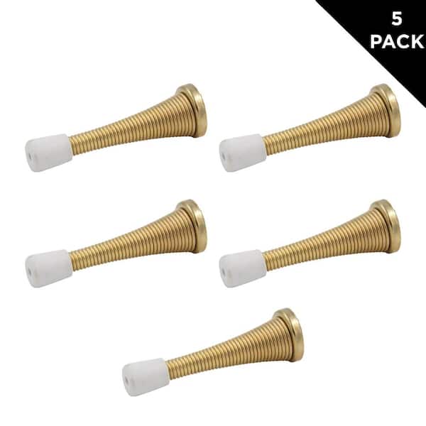 Everbilt Bright Brass Spring Door Stop (5-Pack)