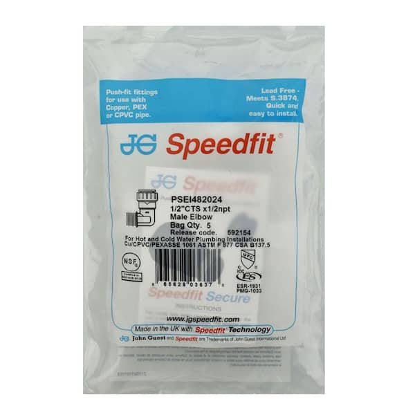 JG Speed Fit & Fast Track Tub 1/8" BSPP MALE SW ELBOW X 05MM OD TUBE PM090511E 