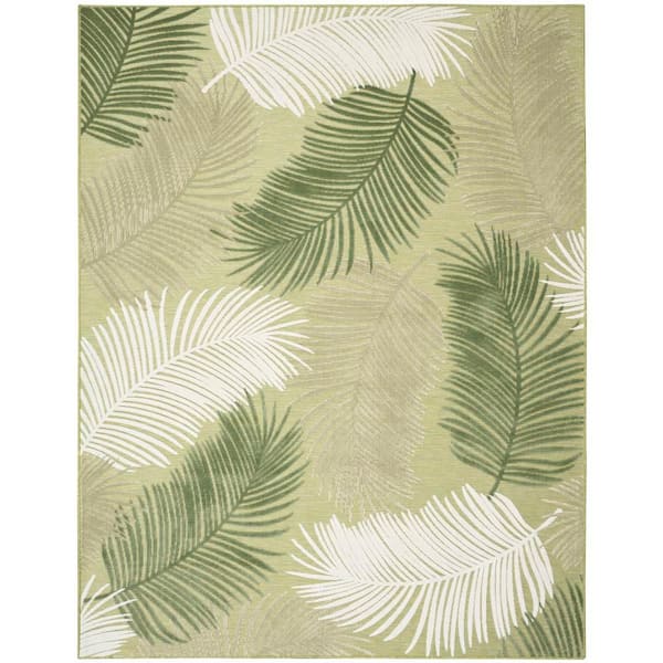 Suncoast Green 8 ft. x 10 ft. Floral Contemporary Area Rug