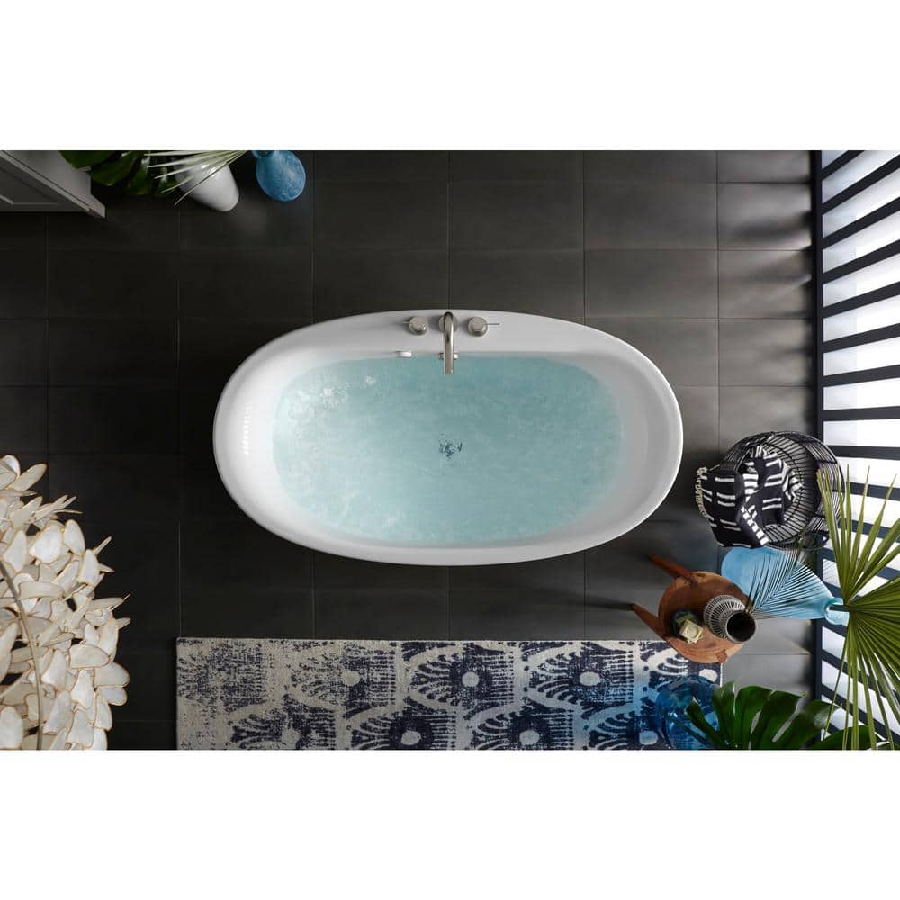 Sunstruck 66" White Acrylic Freestanding Soaking Bathtub