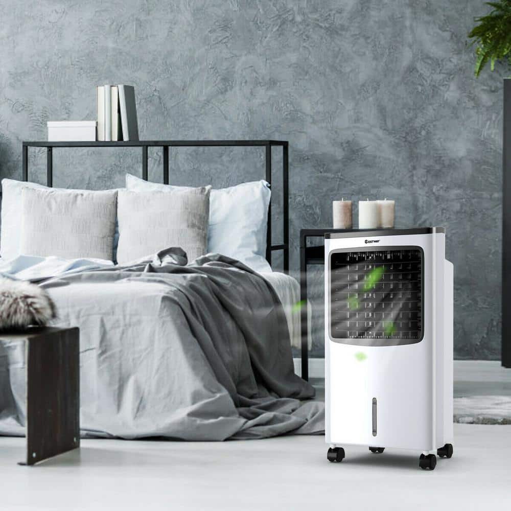 White Portable Tower Air Conditioner with Remote Control