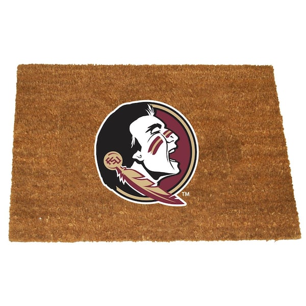 The Memory Company Florida State Brown 29.5 in. x 19.5 in. Coir Fiber Colored Logo Door Mat
