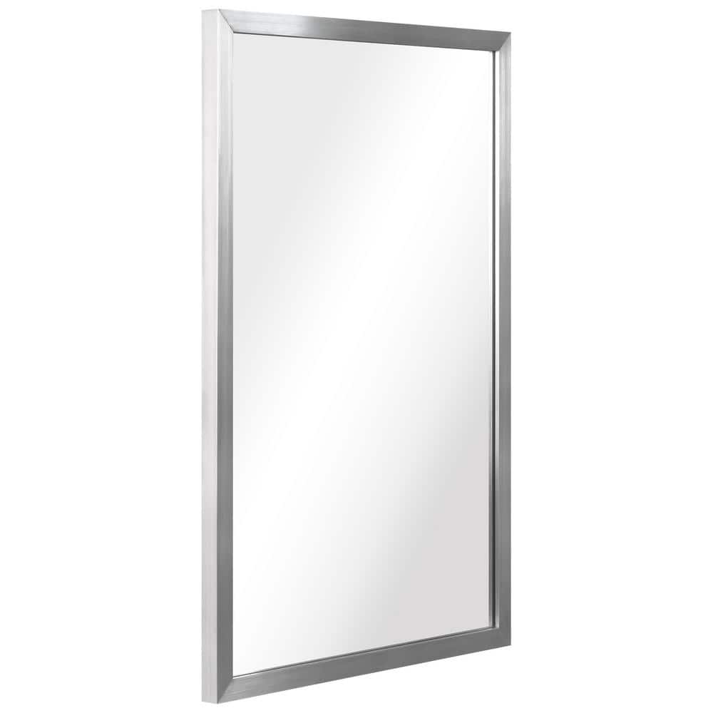Contempo 20" x 30" Brushed Silver Stainless Steel Wall Mirror