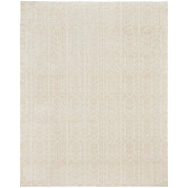 Washable Charm Ivory 8 ft. x 10 ft. Geometric Contemporary Area Rug
