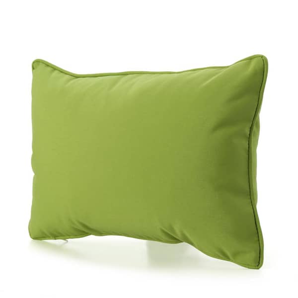 Noble House Amaris Green Outdoor Lumbar Throw Pillow