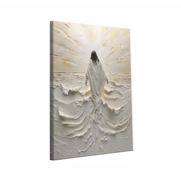 Abstract Jesus Walking on Water Canvas Wall Art