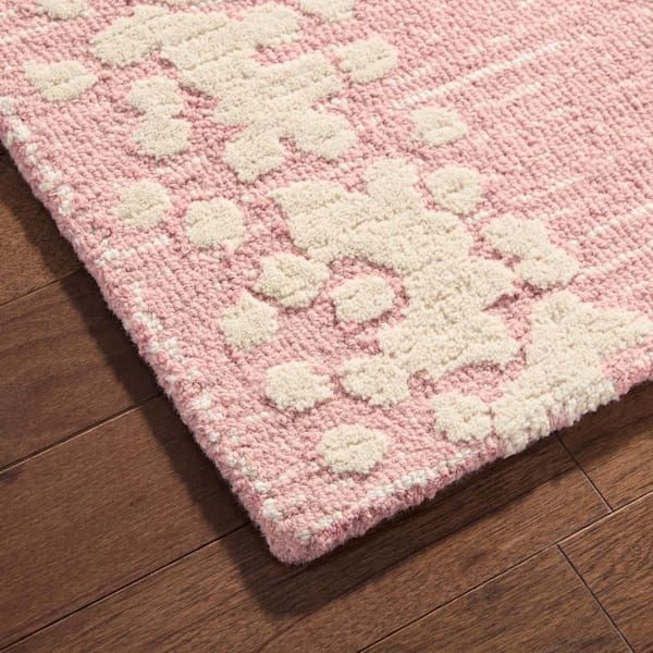 Mod Weave Abstract Knotted Texture Handcrafted Wool Rose 5 ft. x 7 ft. Area Rug