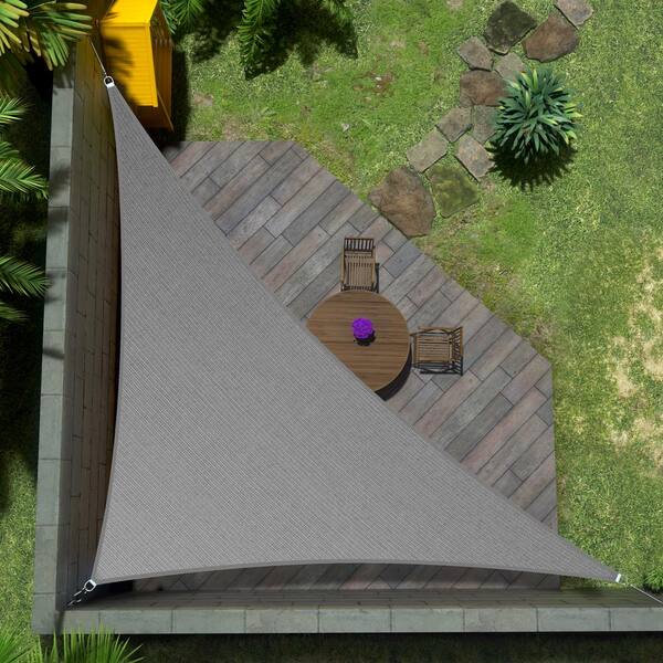 18 ft. x 18 ft. x 25.5 ft. Gray Right Triangle Shade Sail