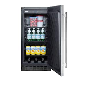 15 in. 3 cu. ft. Outdoor Refrigerator in Stainless Steel/Black
